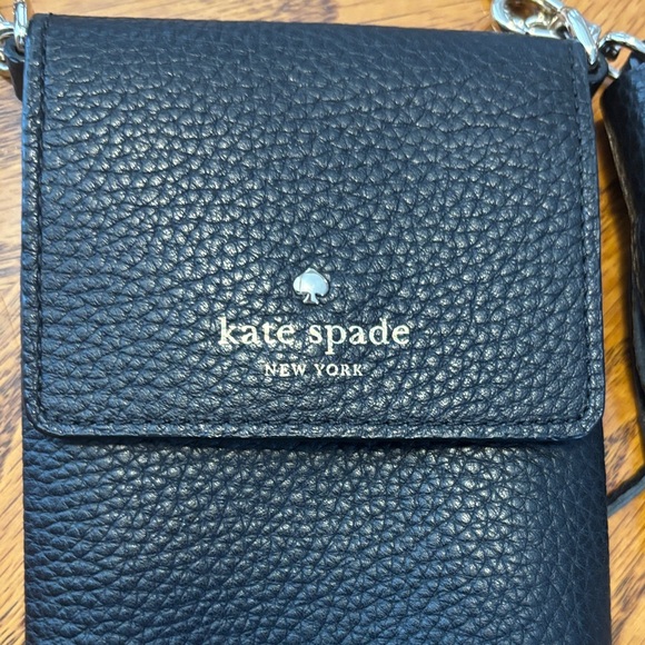 Kate Spade Black Leather Phone Crossbody - Picture 2 of 9